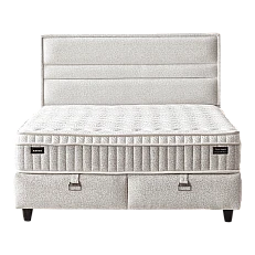 Upholstered bedroom with mattress ASTRA 160 x 200 - pearl SY