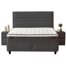 Upholstered bedroom with mattress ASTRA 160 x 200 - anthracite SY