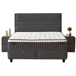 Upholstered bedroom with mattress ASTRA 160 x 200 - anthracite SY