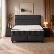 Upholstered bedroom with mattress ASTRA 160 x 200 - anthracite SY