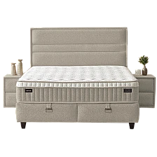 Upholstered bedroom with mattress ASTRA 160 x 200 - beige 04