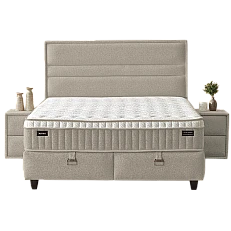 Upholstered bedroom with mattress ASTRA 160 x 200 - beige 04