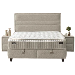 Upholstered bedroom with mattress ASTRA 160 x 200 - beige 04