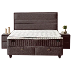 Upholstered bedroom with mattress ASTRA 160 x 200 - anthracite 680