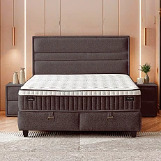 Upholstered bedroom with mattress ASTRA 160 x 200 - anthracite 680