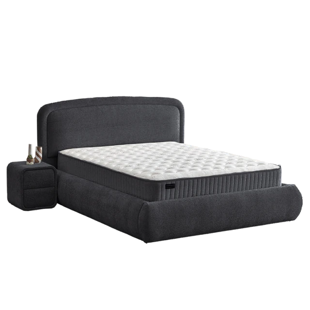 Тапицирана спалня с матрак NOVA 140 х 200 - сив 18