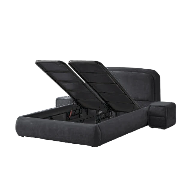 Тапицирана спалня с матрак NOVA 140 х 200 - сив 18