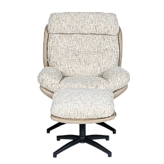 Armchair with stool BEJA - cream