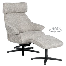 OVAR armchair with stool - beige