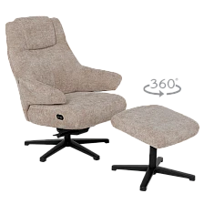 Electric massage chair with stool SINES - cream