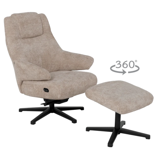 Electric massage chair with stool SINES - cream