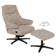 Electric massage chair with stool SINES - cream