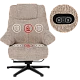 Electric massage chair with stool SINES - cream