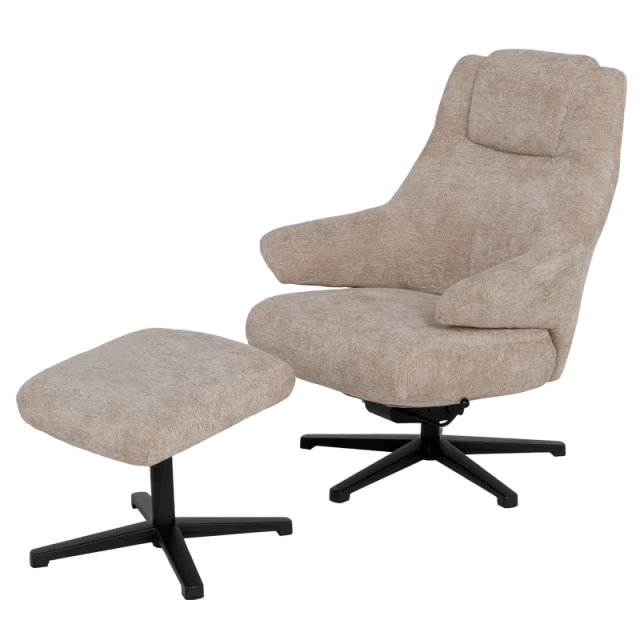 Electric massage chair with stool SINES - cream