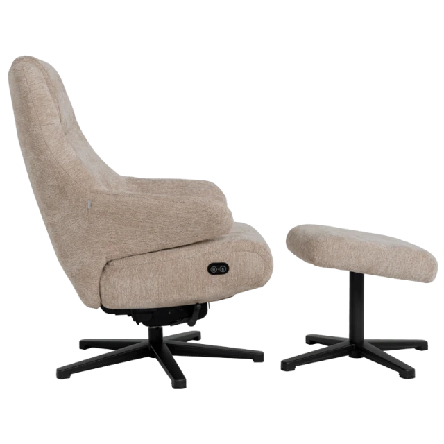Electric massage chair with stool SINES - cream