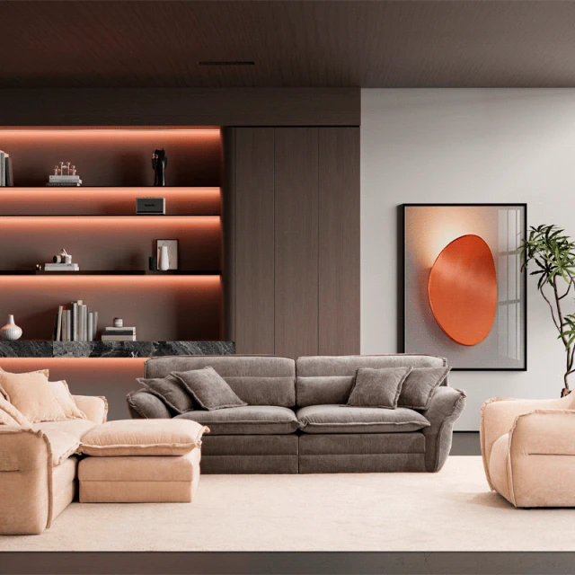 Three-piece sofa MELLOW - coffee