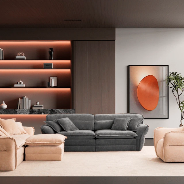 Sofa three-seater MELLOW - dark gray