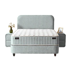 Upholstered bedroom with mattress COMO PRO 120 x 200 - gray P