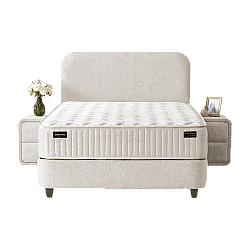 Upholstered bedroom with mattress COMO PRO 120 x 200 - pearl SY