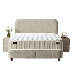 Upholstered bedroom with mattress COMO PRO 140 x 200 - pearl SY
