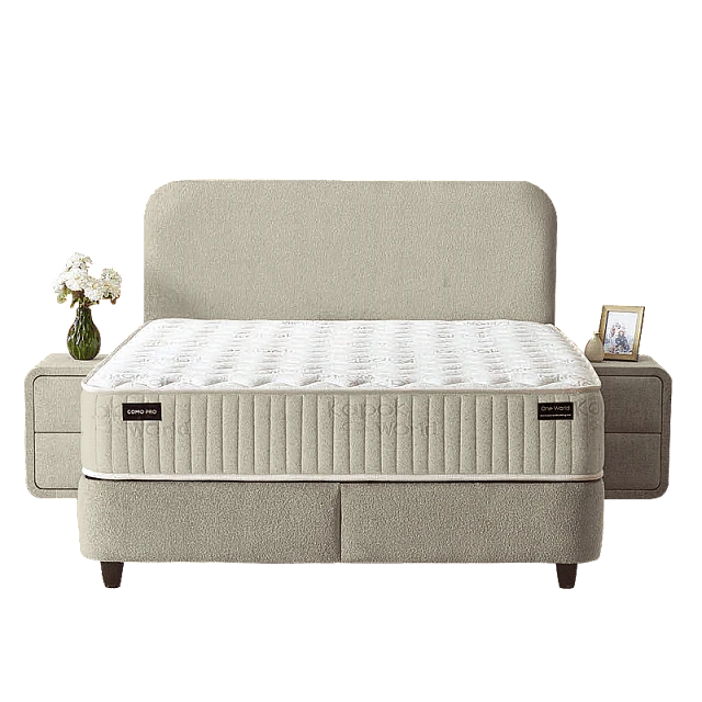 Upholstered bedroom with mattress COMO PRO 140 x 200 - pearl SY