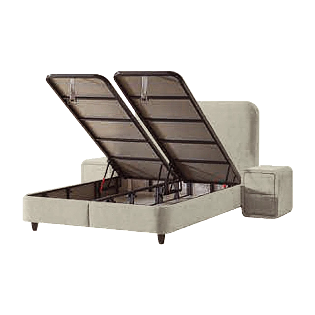 Upholstered bedroom with mattress COMO PRO 140 x 200 - pearl SY