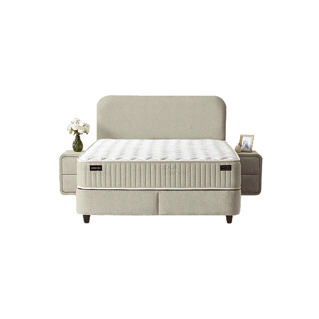 Upholstered bedroom with mattress COMO PRO 140 x 200 - pearl SY