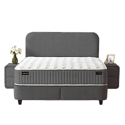 Upholstered bedroom with mattress COMO PRO 160 x 200 - anthracite SY