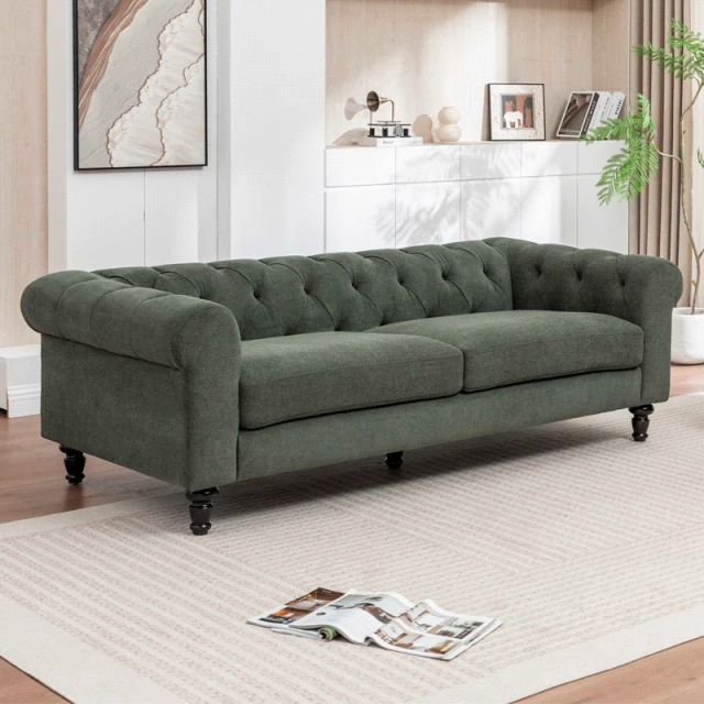 Sofa three-seater CHESTER - dark green
