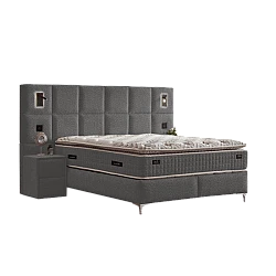 Upholstered bedroom with mattress IBIZA 160 x 200 - anthracite AN