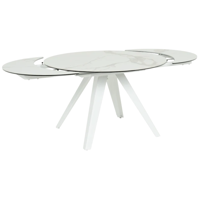 Extendable dining table BOLKOW - white 02