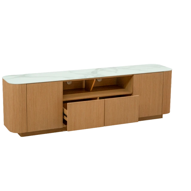 KOLNO TV cabinet - white / oak
