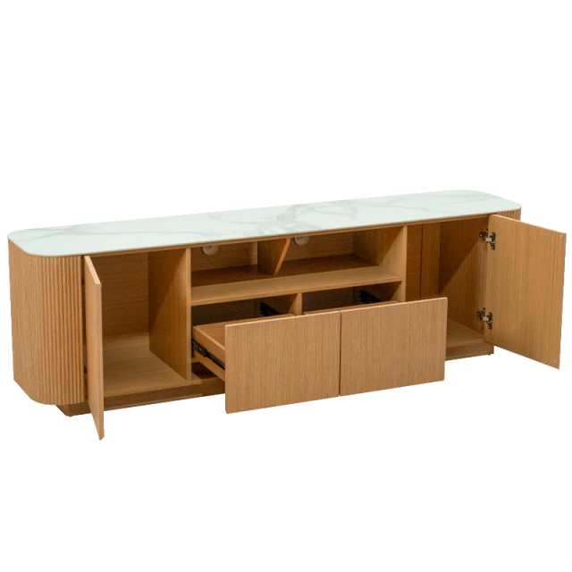 KOLNO TV cabinet - white / oak