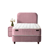 Upholstered bed with mattress COMO PRO 90 x 200 - pink P