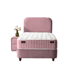 Upholstered bed with mattress COMO PRO 90 x 200 - pink P