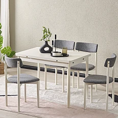 Extendable dining table NEGRALS - cream matt SCM
