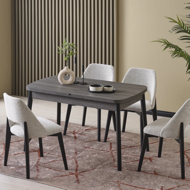 Extendable dining table DUERO - anthracite BL