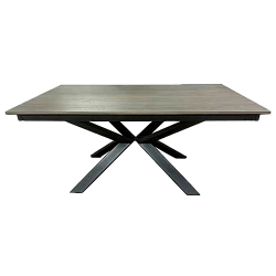 Extendable dining table LIVORNO - dark walnut