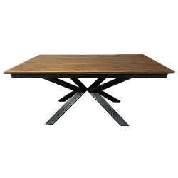 Extendable dining table LIVORNO - walnut