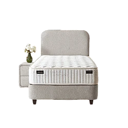 Upholstered bed with mattress COMO PRO 90 x 200 - pearl SY