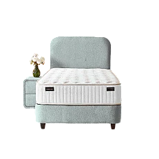 Upholstered bed with mattress COMO PRO 90 x 200 - gray P