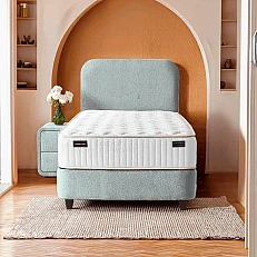 Upholstered bed with mattress COMO PRO 90 x 200 - gray P