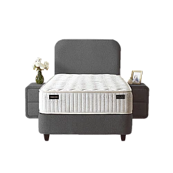 Upholstered bed with mattress COMO PRO 90 x 200 - anthracite SY