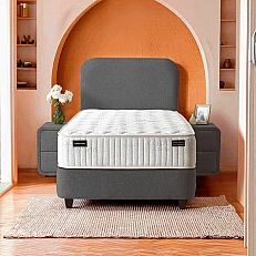 Upholstered bed with mattress COMO PRO 90 x 200 - anthracite SY