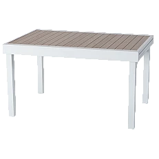 Extendable garden table FLORINA - white / beige