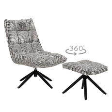 Armchair with stool BELPER - green
