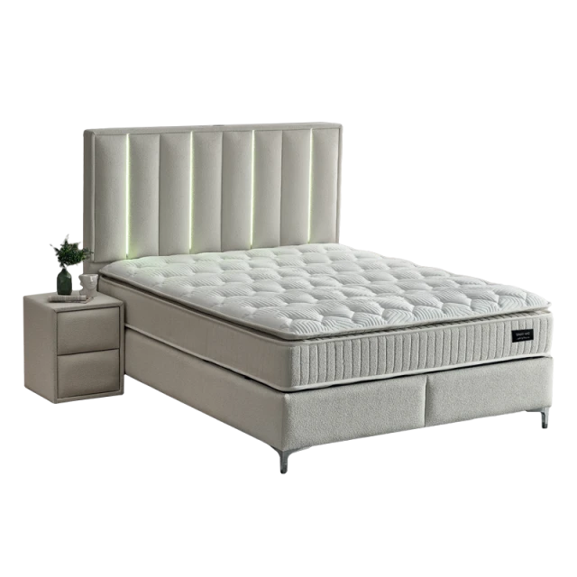 Upholstered bedroom with mattress MINI MOONLIGHT 180 x 200 - cream 01
