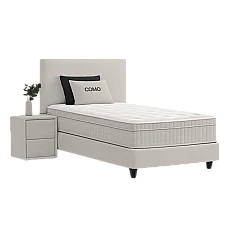Upholstered bed with mattress COMO 90 x 200 - cream 01