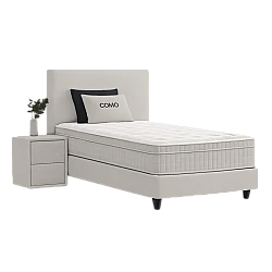 Upholstered bed with mattress COMO 90 x 200 - cream 01