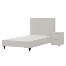 Upholstered bed with mattress COMO 90 x 200 - cream 01